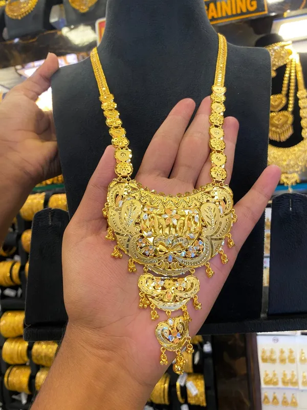 Calcutta_Style_Long_Set_Tri_Mix_Gold_Plated