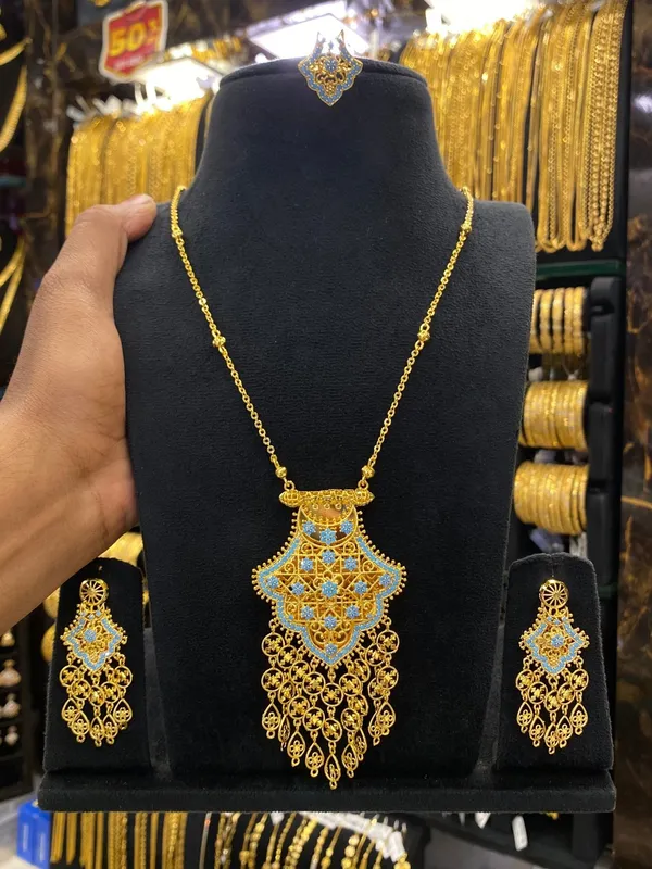 Kuwaiti_Style_Chain_Set_With_Ring_Gold_Plated