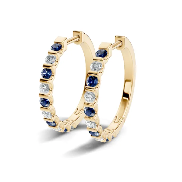 Rose_Blue_And_Clear_Stone_Hoop_Earrings_For_Women