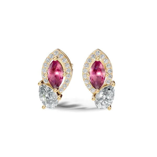Rose_Pink_Stone_Stud_Earrings_For_Women