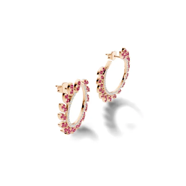 Pink_Stone_Hoop_Earrings_For_Women