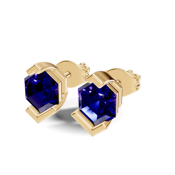 Blue_Geometric_Stud_Earrings_For_Women