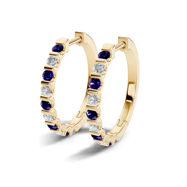 Rose_Blue_Stone_Hoop_Earrings_For_Women