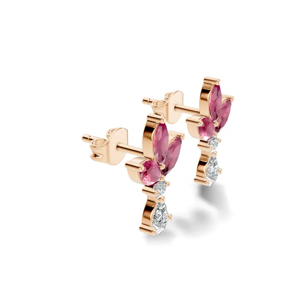 Pink_Floral_Drop_Earrings_For_Women