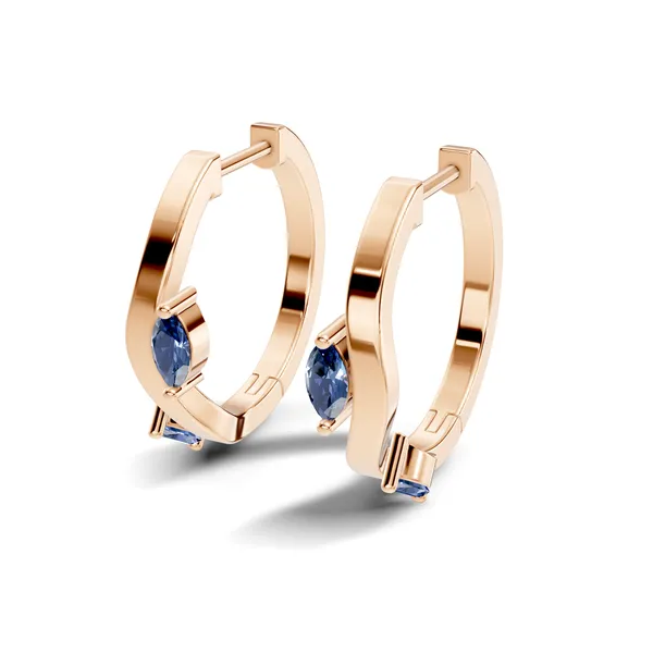 Rose_Blue_Stone_Hoop_Earrings_For_Women