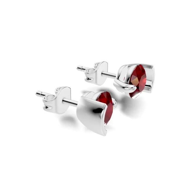 Red_Gemstone_Stud_Earrings_For_Women