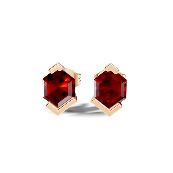 Hexagonal_Red_Stone_Stud_Earrings_For_Women