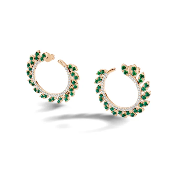 Green_Stone_Hoop_Earrings_For_Women