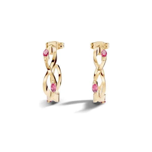 Pink_Stone_Intertwined_Hoop_Earrings_For_Women