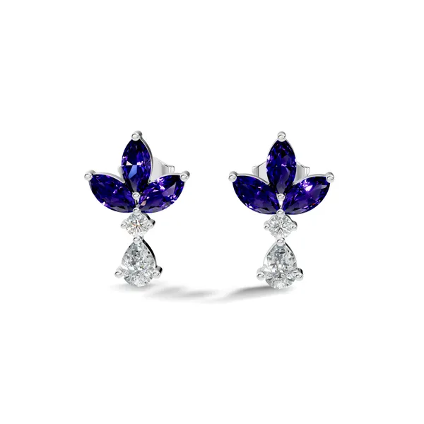 Blue_Floral_Drop_Earrings_For_Women