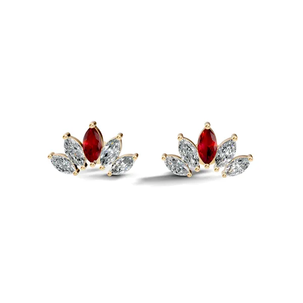 Rose_Red_And_Clear_Stone_Stud_Earrings_For_Women