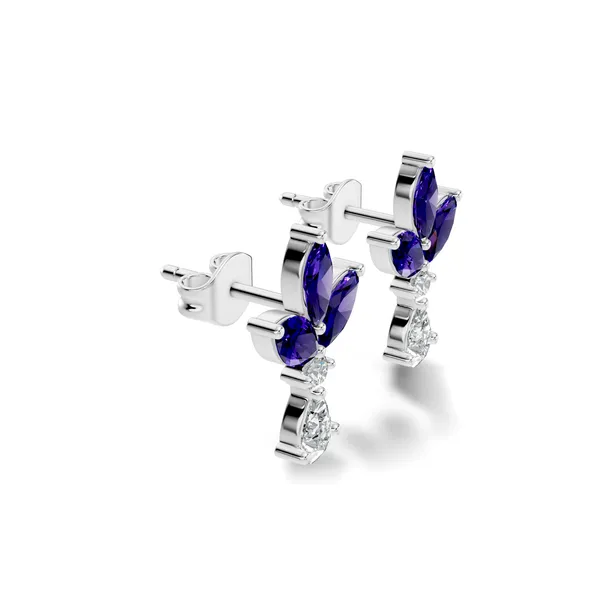 Blue_Floral_Drop_Earrings_For_Women