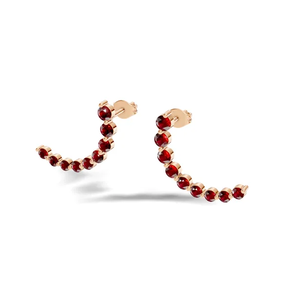 Red_Stone_Ear_Climber_Earrings_For_Women