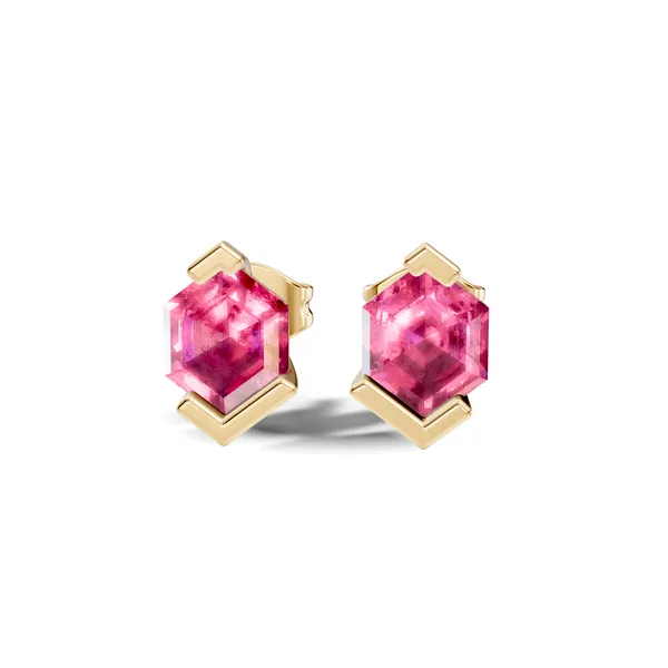 Pink_Gemstone_Geometric_Stud_Earrings_For_Women