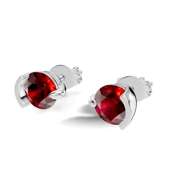 Red_Gemstone_Stud_Earrings_For_Women