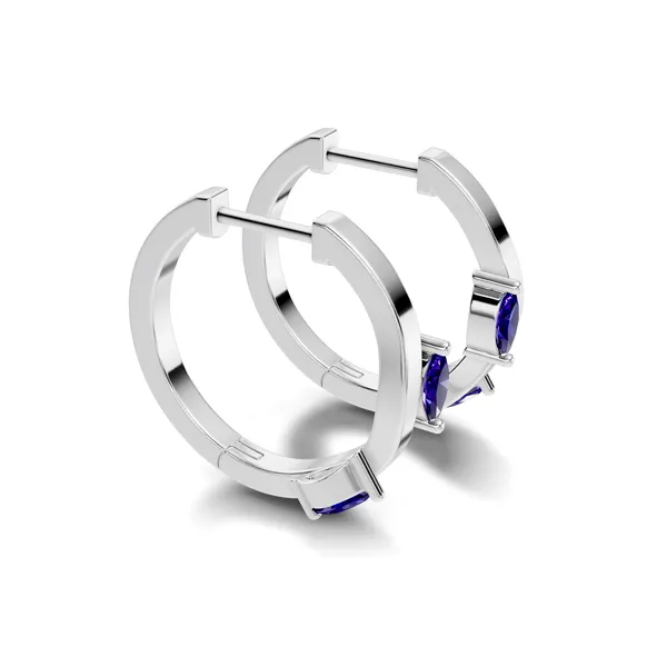 Rose_Blue_Stone_Hoop_Earrings_For_Women