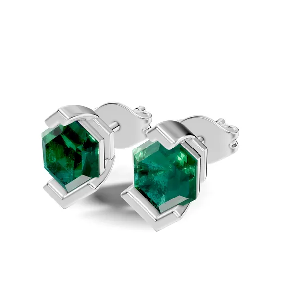 Green_Geometric_Stud_Earrings