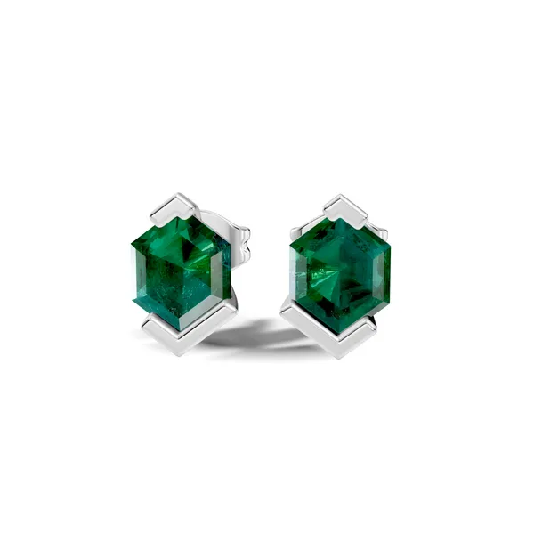 Green_Geometric_Stud_Earrings