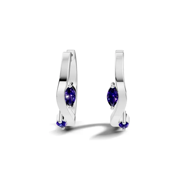 Rose_Blue_Stone_Hoop_Earrings_For_Women