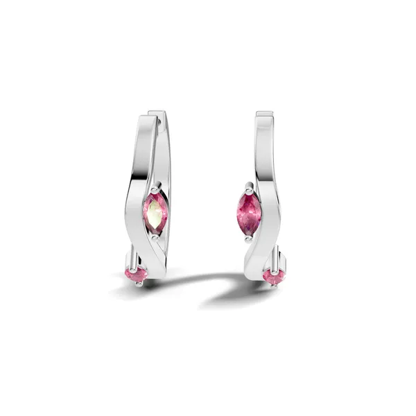 Pink_Stone_Hoop_Earrings_For_Women