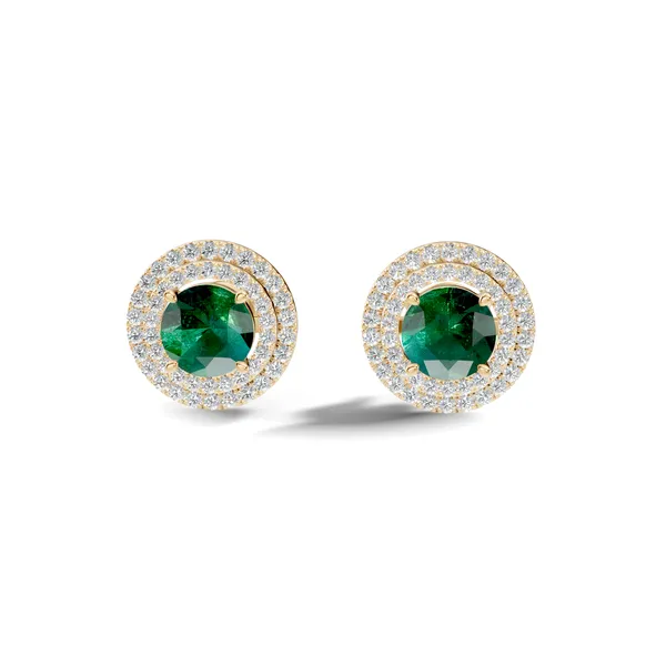 Green_Gemstone_Halo_Stud_Earrings_For_Women