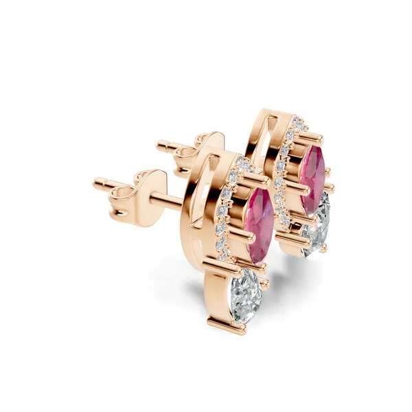 Rose_Pink_Stone_Stud_Earrings_For_Women