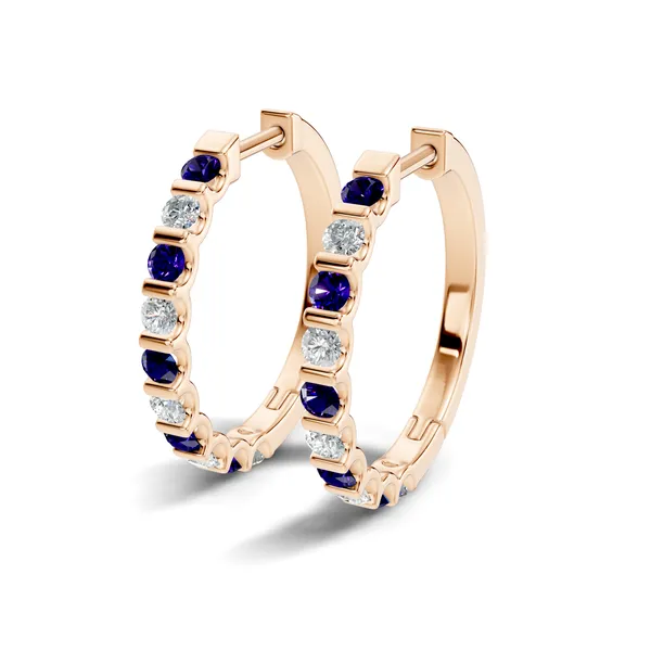 Rose_Blue_Stone_Hoop_Earrings_For_Women