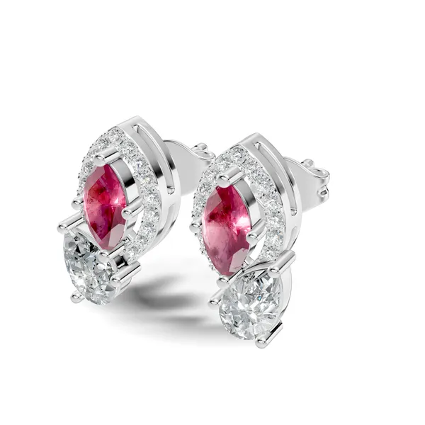 Rose_Pink_Stone_Stud_Earrings_For_Women