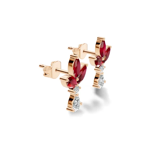 Red_Floral_Drop_Earrings_For_Women