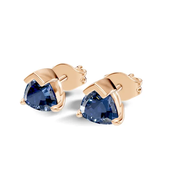 Blue_Triangular_Stud_Earrings_For_Women