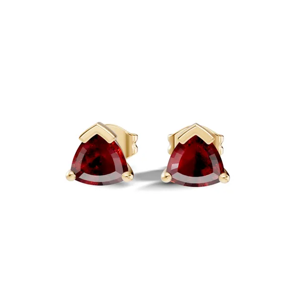 Rose_Red_Triangular_Gemstone_Stud_Earrings