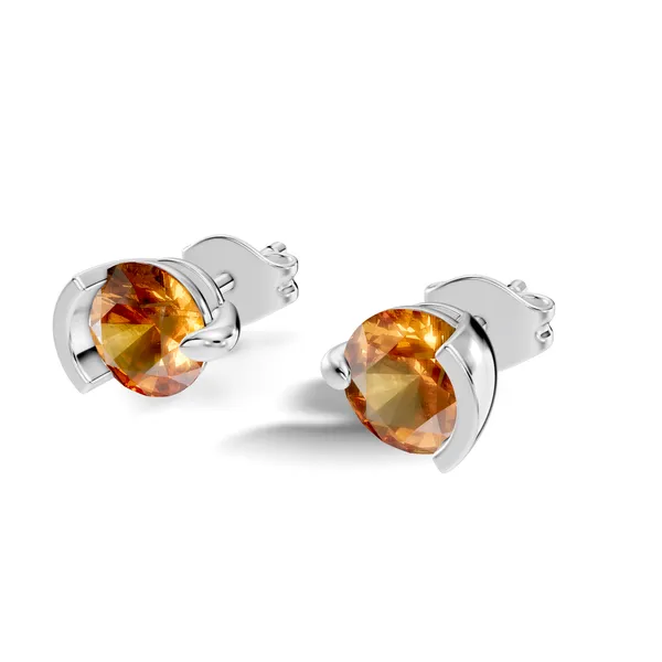 Orange_Stone_Stud_Earrings_For_Women