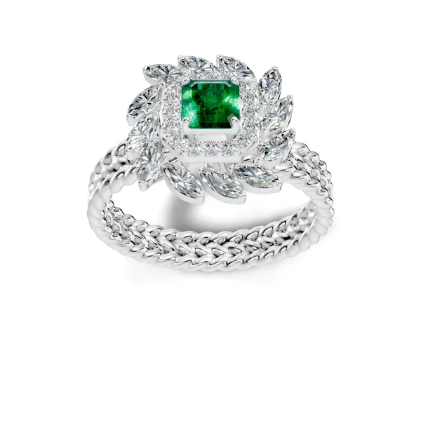 Green_Stone_Floral_Ring_For_Women