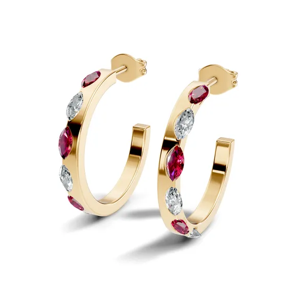 Red_And_Clear_Stone_Hoop_Earrings_For_Women