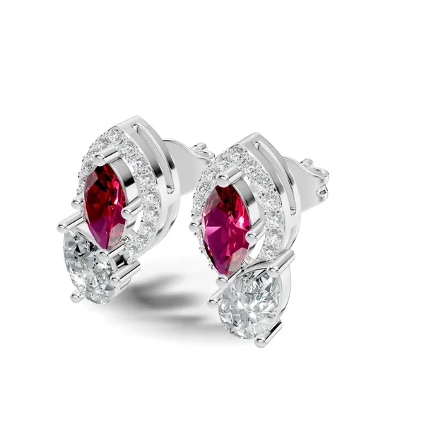 Rose_Red_Stone_Stud_Earrings_For_Women