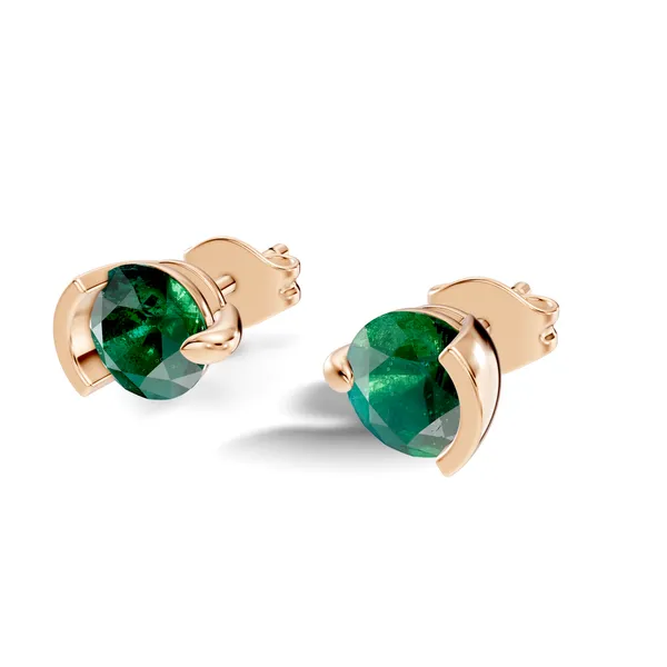 Green_Round_Gemstone_Stud_Earrings