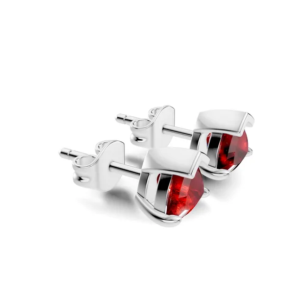 Rose_Red_Triangular_Gemstone_Stud_Earrings