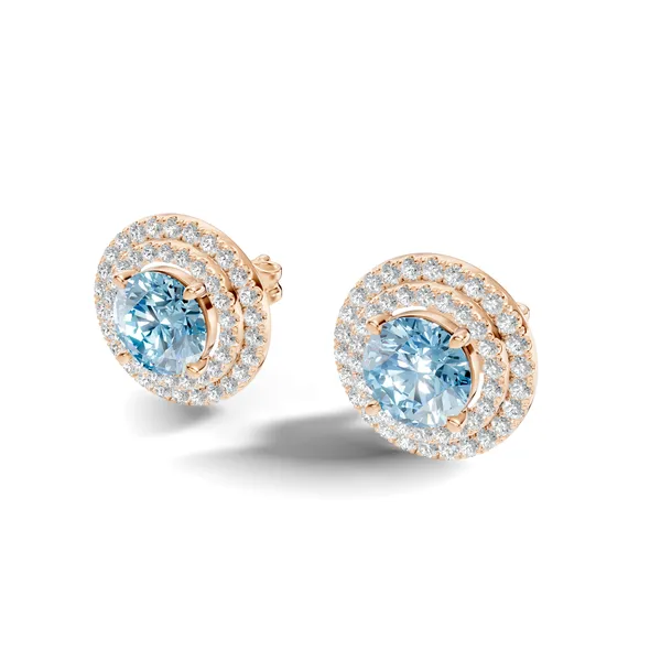 Rose_Blue_Stone_Stud_Earrings_For_Women