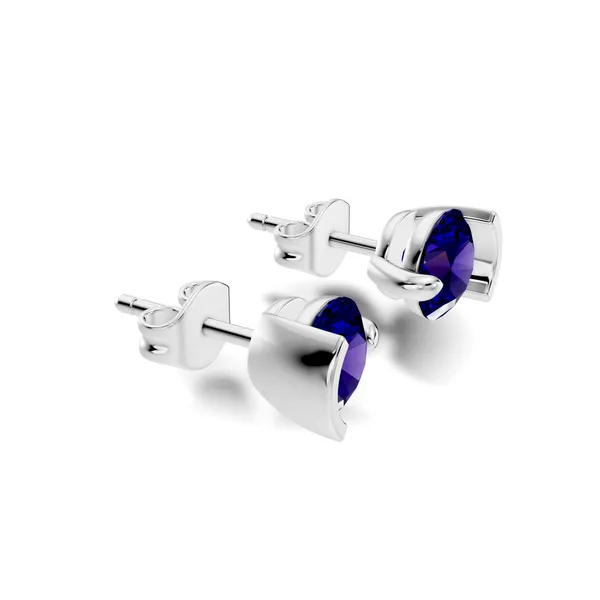 Blue_Faceted_Stud_Earrings_For_Women