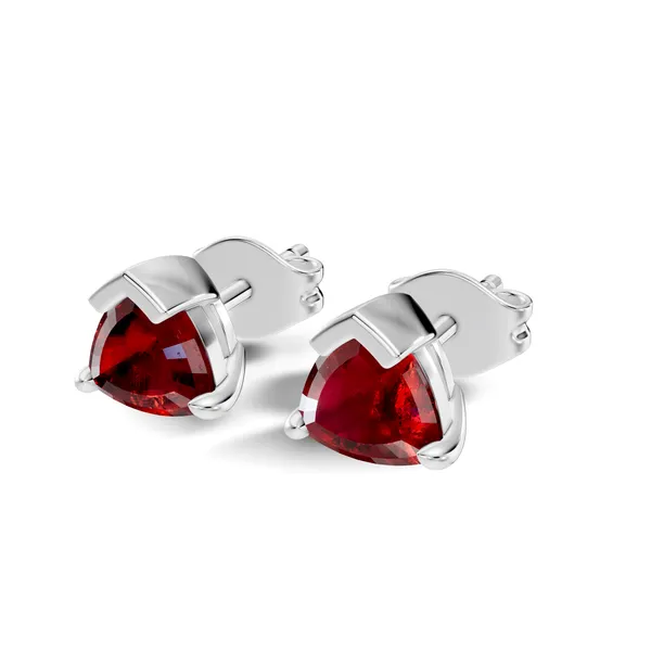 Rose_Red_Triangular_Gemstone_Stud_Earrings