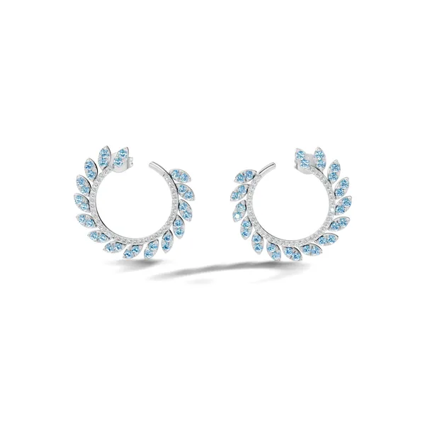 Blue_Stone_Leaf_Hoop_Earrings_For_Women