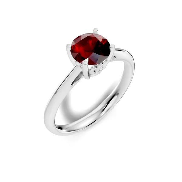 Red_Stone_Solitaire_Ring_For_Women