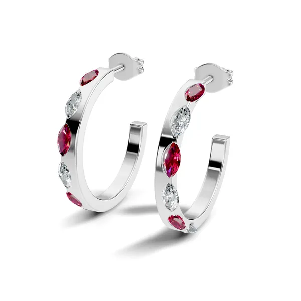 Red_And_Clear_Stone_Hoop_Earrings_For_Women