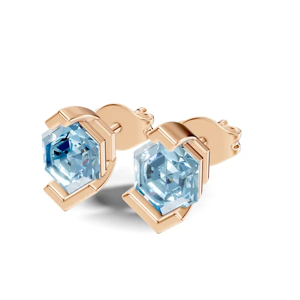 Hexagonal_Blue_Stone_Stud_Earrings_For_Women