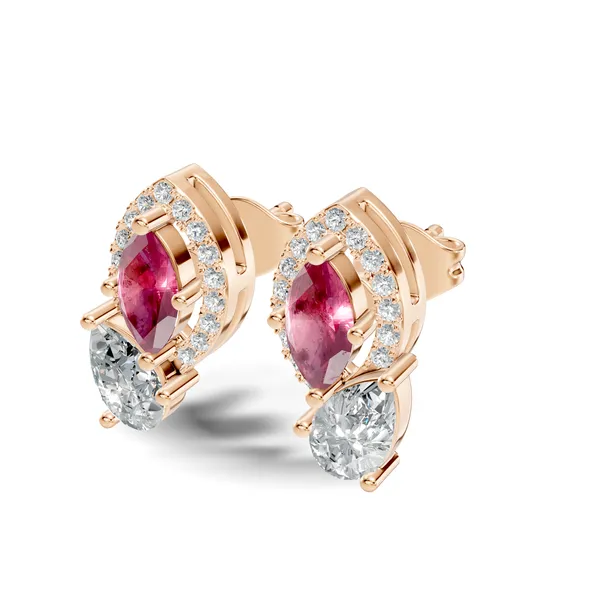 Rose_Pink_Stone_Stud_Earrings_For_Women