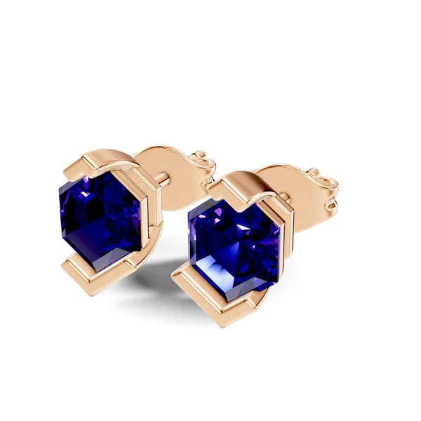 Blue_Geometric_Stud_Earrings_For_Women