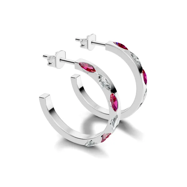 Red_And_Clear_Stone_Hoop_Earrings_For_Women