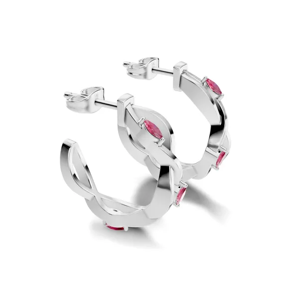 Pink_Stone_Intertwined_Hoop_Earrings_For_Women