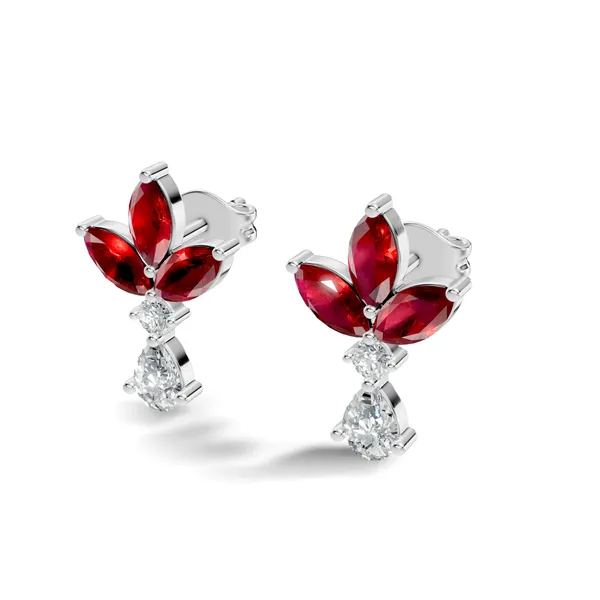 Red_Floral_Drop_Earrings_For_Women