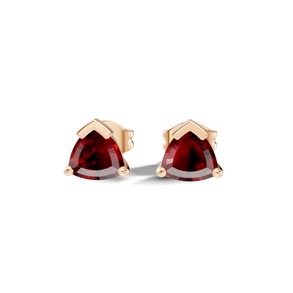 Rose_Red_Triangular_Gemstone_Stud_Earrings